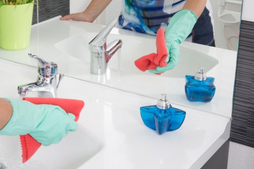 Cleaners W10 sustainability approach with waste sorting and recycling materials