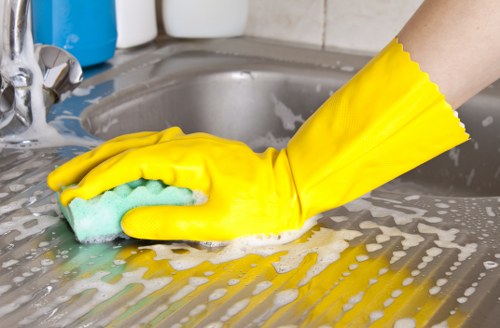 Professional short-let cleaning supplies prepared for a turnover in W10