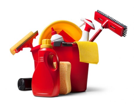 Local W10 cleaner carrying out routine bathroom and floor cleaning